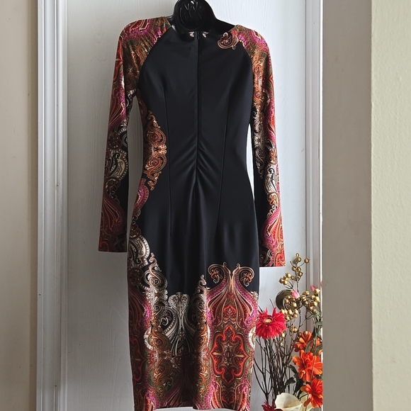 ⭐️ Host Pick⭐️Joseph Ribkoff | Paisley Black Print Sheath Dress - Picture 4 of 8